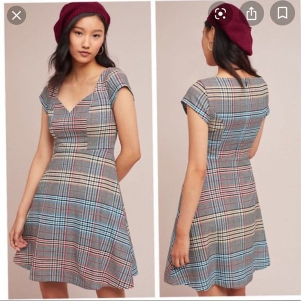 Anthropologie Finley plaid dress size 10 New
